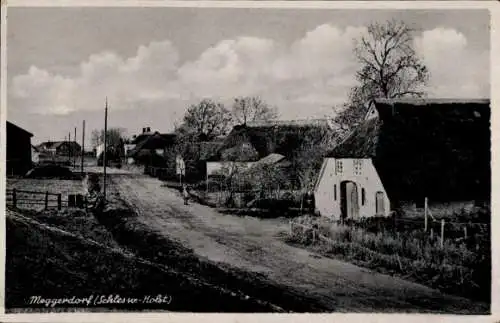 Ak Meggerdorf in Schleswig Holstein, Dorfpartie