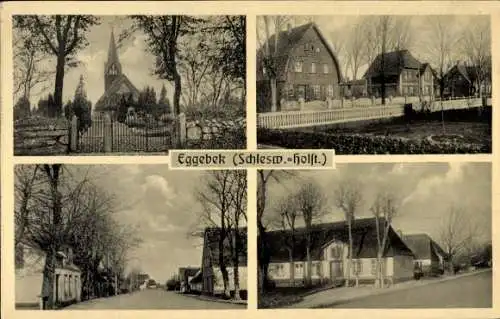 Ak Eggebek Kreis Flensburg, Straßenpartie, Kirche