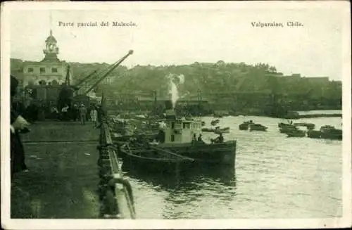 Ak Valparaíso Chile, Teilweiser Teil des Malecon