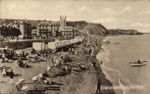 Ak Teignmouth Devon England, Blick vom Pier