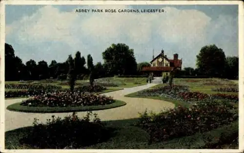 Ak Leicester East Midlands England, Abbey Park Rose Gardens