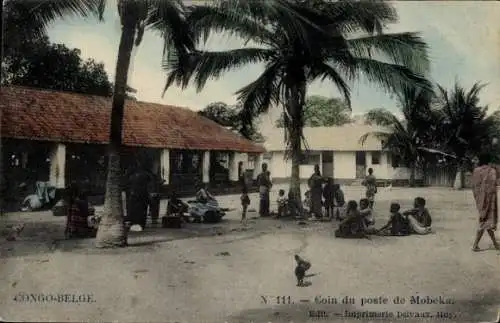 Ak Mobeka Belgisch-Kongo Demokratische Republik Kongo Zaire, Pfostenecke