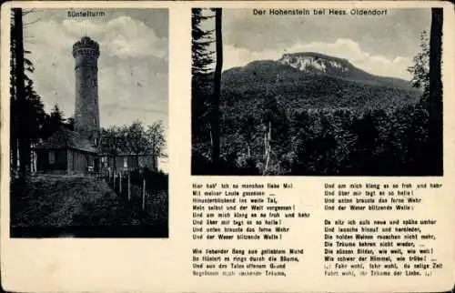 Ak Bad Münder am Deister, Süntelturm, Hohenstein, Oldendorf, Gedicht