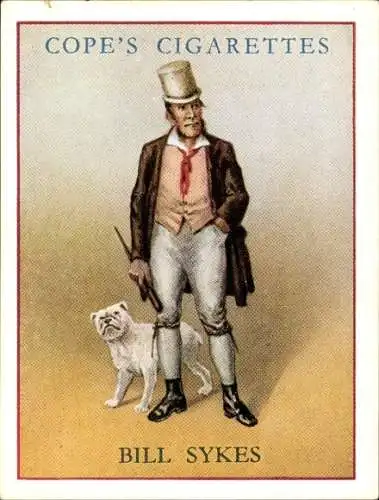 Sammelbild Charaktere von Charles Dickens No. 4 Bill Sykes, Oliver Twist, Zitat