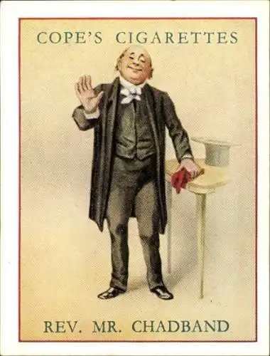 Sammelbild Charaktere von Charles Dickens No. 6 Rev. Mr. Chadband, Bleak House, Zitat