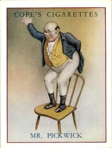 Sammelbild Charaktere von Charles Dickens No. 14 Mr. Pickwick, Pickwick Papers, Zitat