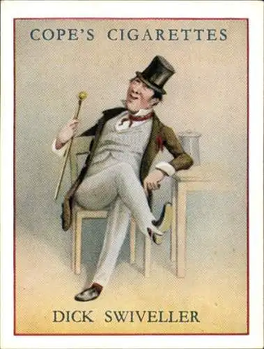 Sammelbild Charaktere von Charles Dickens No. 18 Dick Swiveller, Old Curiosity Shop, Zitat