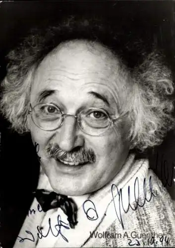 Ak Schauspieler Wolfram A. Guenther, Portrait, Autogramm