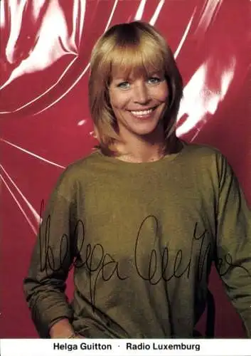 Ak Schauspielerin Helga Guitton, Portrait, Autogramm, Radio Luxemburg