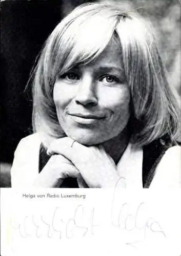 Ak Schauspielerin Helga Guitton, Portrait, Autogramm, Radio Luxemburg