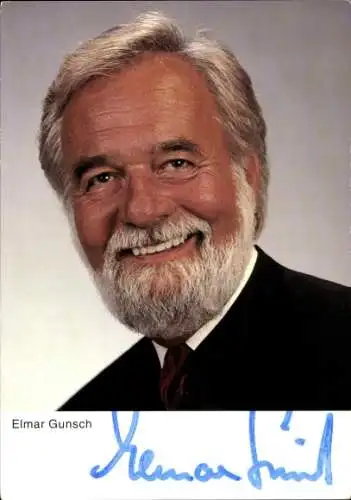 Ak Elmar Gunsch, Österreichischer Moderator, Autor und Schauspieler, Portrait, Autogramm