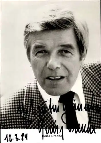 Ak Schauspieler Heinz Drache, Portrait, Autogramm