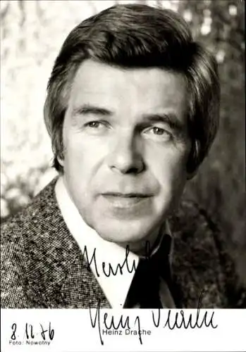 Ak Schauspieler Heinz Drache, Portrait, Autogramm