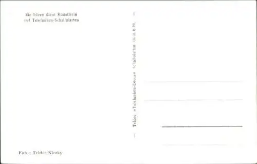 Ak Sängerin Gitta Lind, Portrait, Telefunken Schallplatten, Autogramm