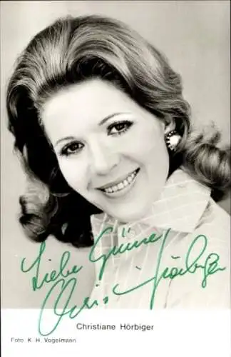 Ak Schauspielerin Christiane Hörbiger, Portrait, Autogramm