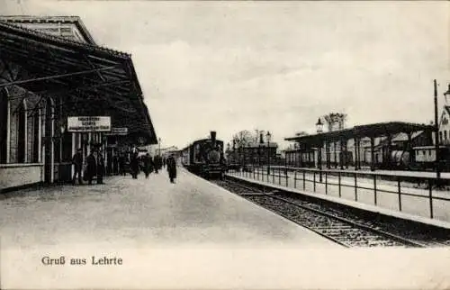 Ak Lehrte in Niedersachsen, Bahnhof, Gleisansicht, Eisenbahn
