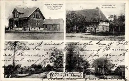 Ak Plockhorst Edemissen in Niedersachsen, Ostansicht, Westansicht, Kolonialwaren, Gastwirtschaft