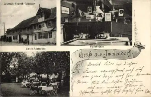 Ak Immendorf Salzgitter in Niedersachsen, Gasthaus Heinrich Rautmann, Flottenheim, Billardtisch