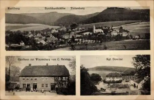 Ak Winzenburg Freden an der Leine, Gasthaus, Rustiberg, Ruine Winzenburg, Kgl. Domäne