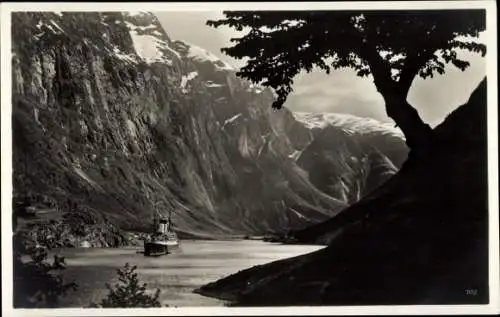 Ak Gudvangen Norwegen, Nærøfjord, Dampfer