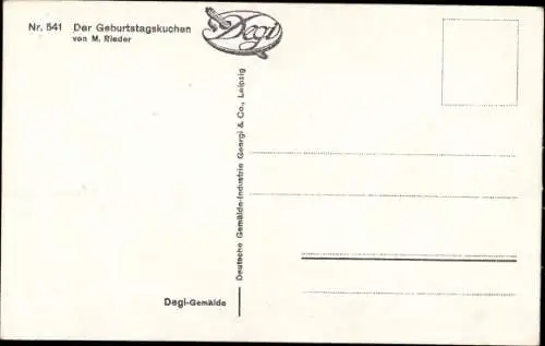 Künstler Ak Rieder, M., Geburtstagskuchen, Degi 541