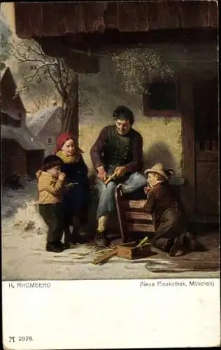 Künstler Ak Rhomberg, H., Schlittenschnitzer