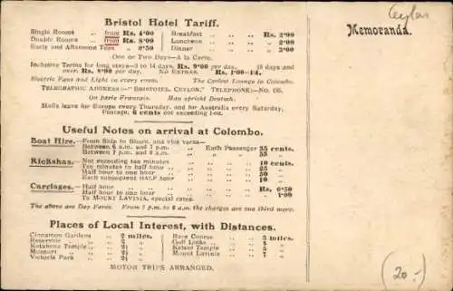 Ak Colombo Sri Lanka, Bristol Hotel