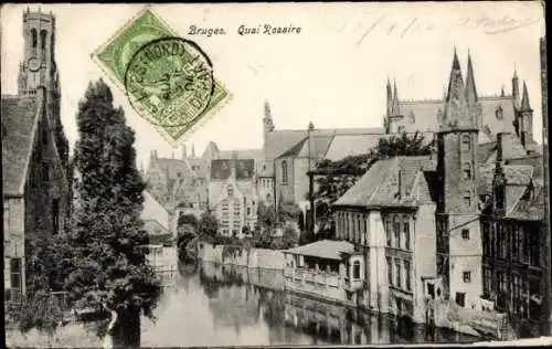 Ak Bruges Brügge Flandern Westflandern, Quai Rosaire