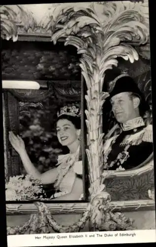 Ak Königin Elizabeth II. und Herzog von Edinburgh