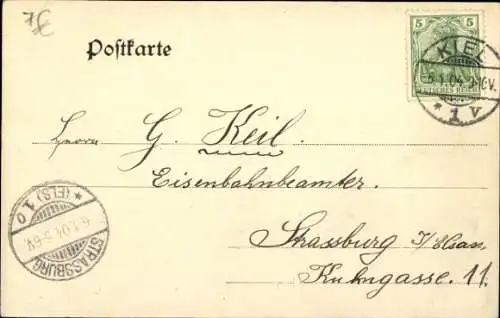 Passepartout Ak Deutsches Kriegsschiff, SMS Kaiser Wilhelm der Große, Kaiserliche Marine