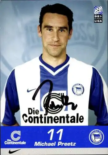 Autogrammkarte Fußball, Michael Preetz, Hertha BSC