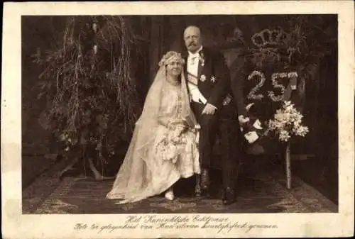 Ak Königin Wilhelmina und Prinz Hendrik, Heinrich zu Mecklenburg, 25. Hochzeitstag