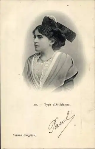 Ak Französische Volkstracht, Portrait einer Frau in Tracht