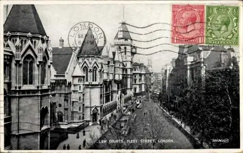 Ak London City England, Gerichtsgebäude, Fleet Street