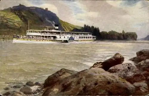 Künstler Ak Hammerstein am Rhein, Rheindampfer, Köln-Düsseldorfer Rhein Dampfschifffahrt
