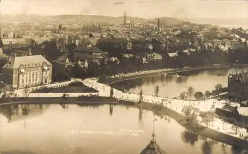 Foto Ak Kiel, Stadt vom Rathausturm aus gesehen