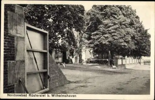 Ak Rüstersiel Wilhelmshaven an der Nordsee, Restaurant zur schönen Aussicht