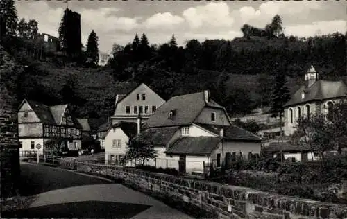 Ak Höhr Grenzhausen im Westerwald, Grenzau mit Blick zur Burg