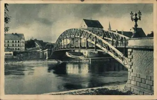 Ak Straubing an der Donau Niederbayern, Donaubrücke