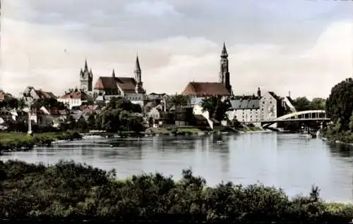 Ak Straubing an der Donau Niederbayern, Brücke, Kirche, Stadttor