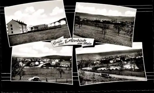Ak Erlenbach am Main in Unterfranken, Panorama, Gebäude