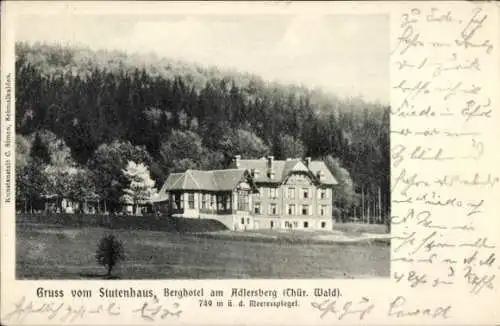 Ak Suhl in Thüringen, Gruß vom Stutenhaus, Berghotel am Adlersberg