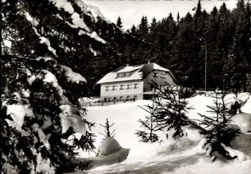 Ak Fahrenberg Waldthurn in der Oberpfalz, Schutzhaus, Wintere