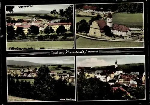 Ak Neustadt an der Waldnaab, Blick vom St. Felix, Neue Siedlung, Gesamtansicht