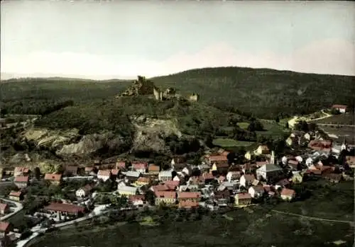 Ak Flossenbürg in der Oberpfalz, Gesamtansicht, Ruine