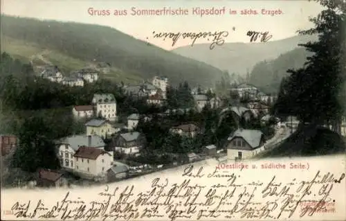 Ak Kipsdorf Altenberg im Erzgebirge, Östliche und südliche Seite, Gesamtansicht