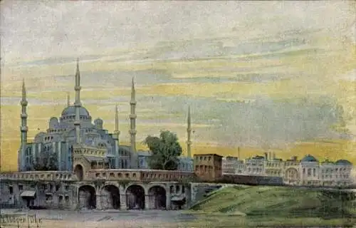 Künstler Ak Wagenführ, Konstantinopel Istanbul Türkei, Mosquee Souleimanie