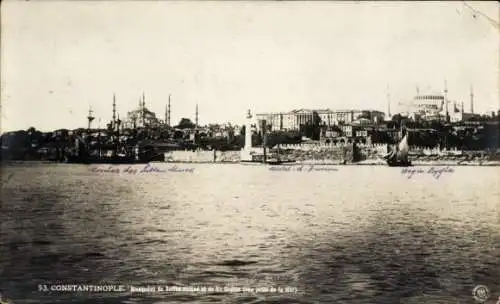 Ak Konstantinopel Istanbul Türkei, Mosquees du Sultan Ahmed et Sainte Sophie
