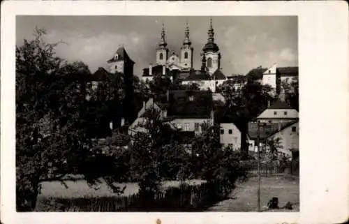 Ak Žatec Saaz Reg. Aussig, Kirche, Häuser