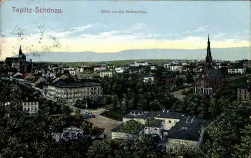 Ak Teplice Šanov Teplitz Schönau Region Aussig, Gesamtansicht, Stefanshöhe